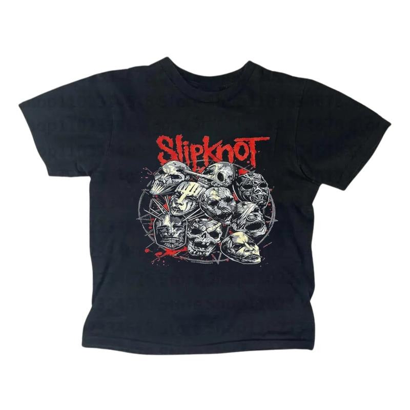 Slipknot Rock Band Baby Tee, Metal Gothic Rock Band, Y2k Top Women Streetwear, Gothic Emo Girl Top, Scene Clothing 2000s,...