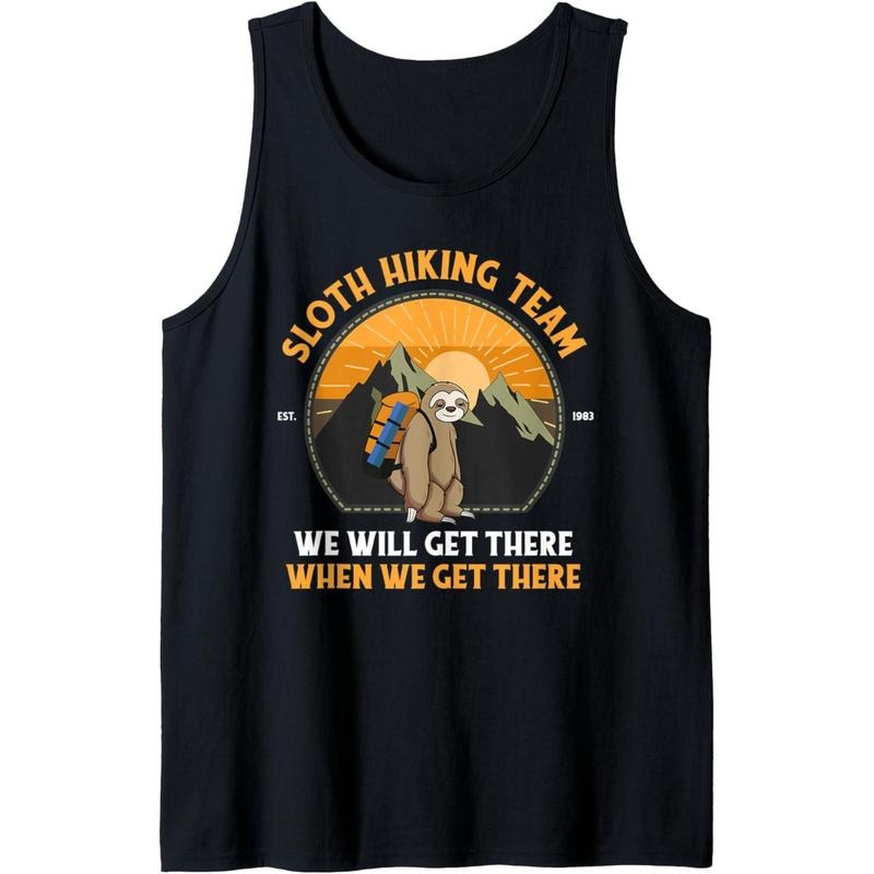 Sloth Hiking Shirt, Sloth Hiking Team Tank Top made in USA Hoodie, Sweatshirt | UrbanDripWear.com