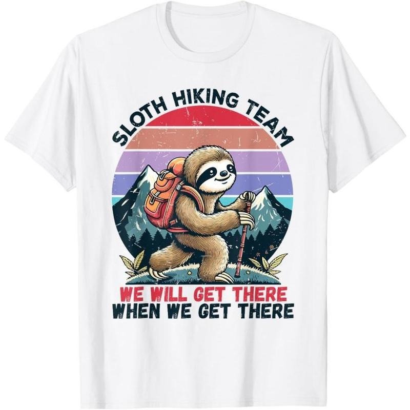 Sloth Hiking Team Hiking Gifts Men Funny Sloth T-Shirt Made in USA Hoodie, Sweatshirt | UrbanDripWear.com
