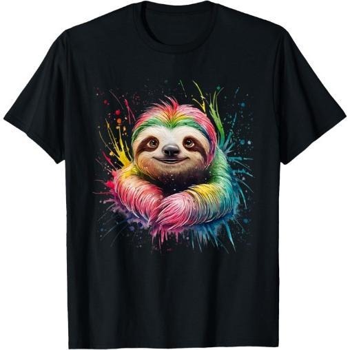 Sloth Men Colorful Watercolor Sloth T-Shirt Made in USA Hoodie, Sweatshirt | UrbanDripWear.com