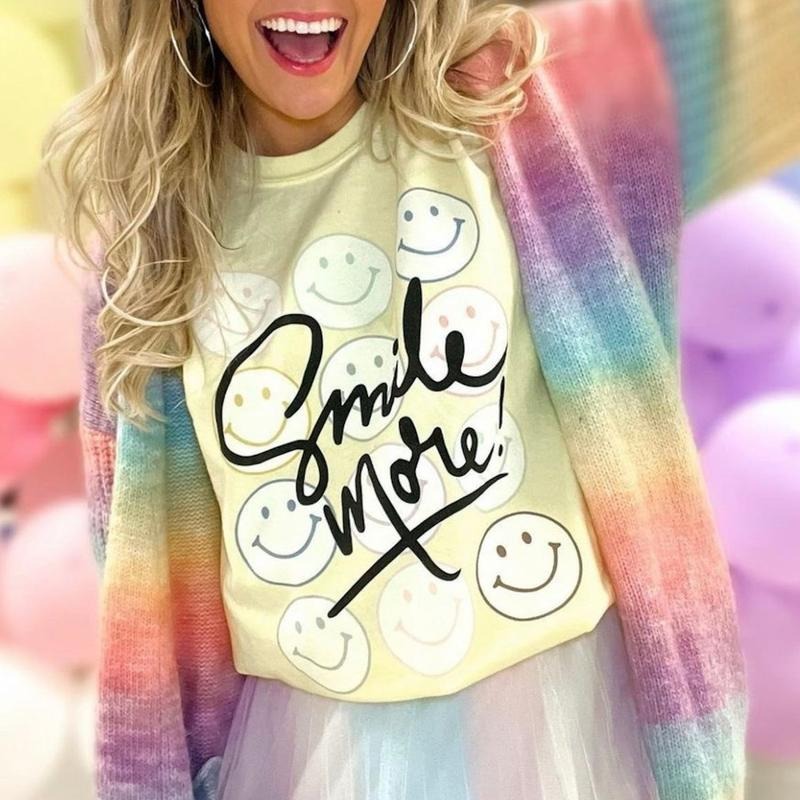'Smile More' T-Shirt Hoodie, Sweatshirt | UrbanDripWear.com