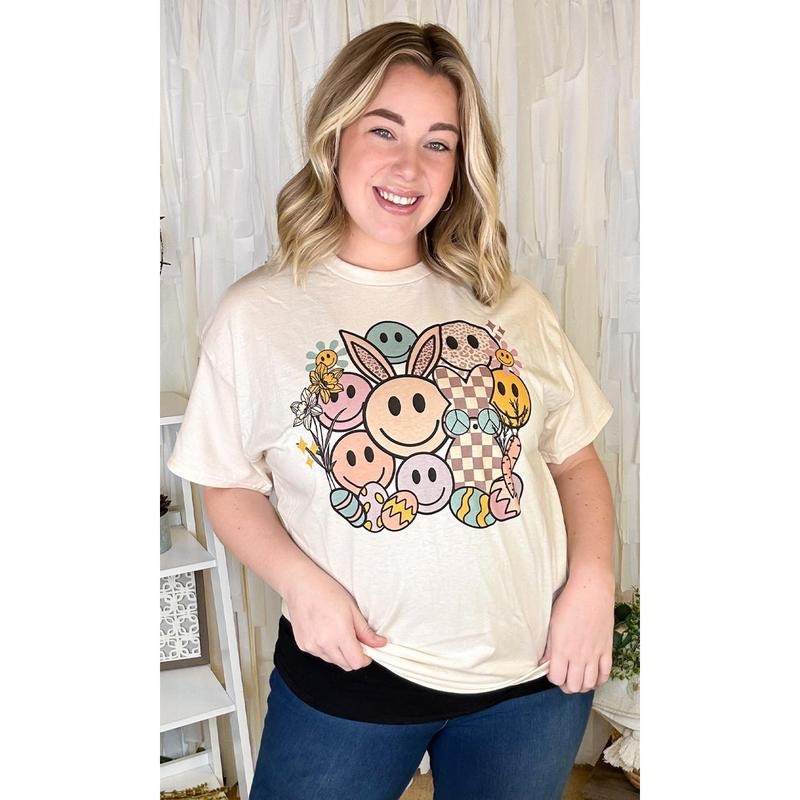 Smiley Easter Bunny Graphic T-Shirt Hoodie, Sweatshirt | UrbanDripWear.com