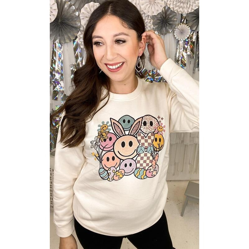 Smiley Easter Bunny Sweatshirt T-Shirts, Hoodie | UrbanDripWear.com
