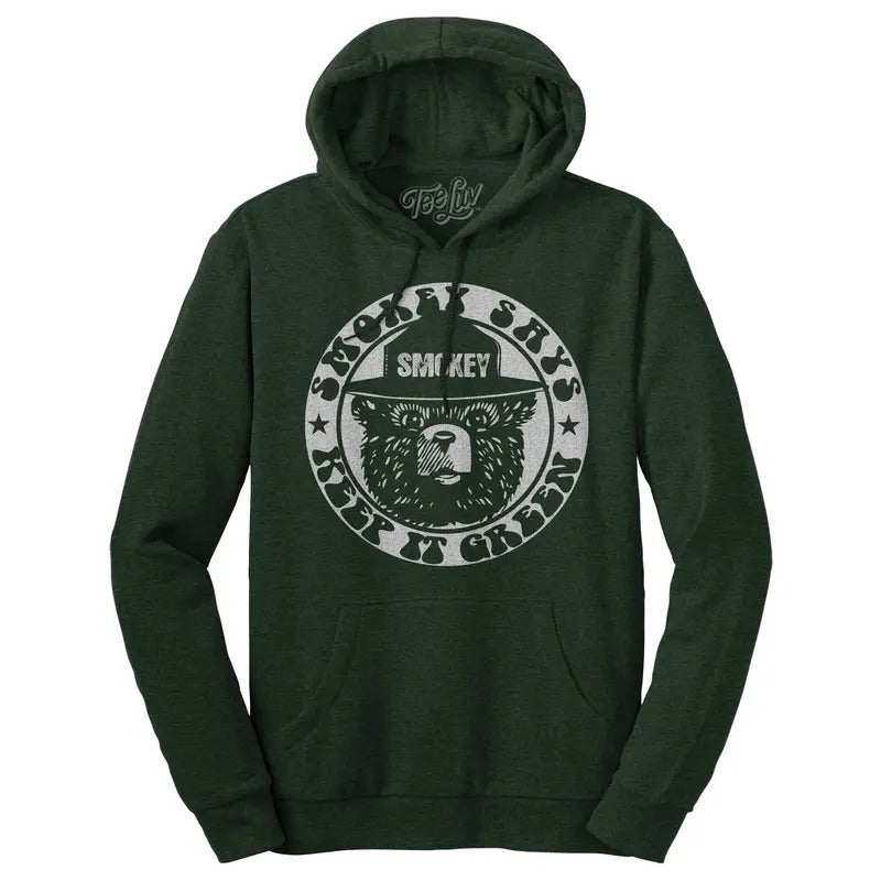 Smokey "Keep it Green" Pullover Hooded Sweatshirt - Green T-Shirts, Hoodie | UrbanDripWear.com