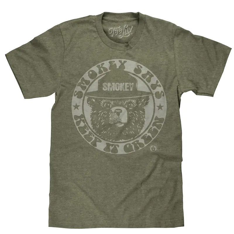 Smokey Bear Keep it Green Logo T-Shirt - Green Hoodie, Sweatshirt | UrbanDripWear.com