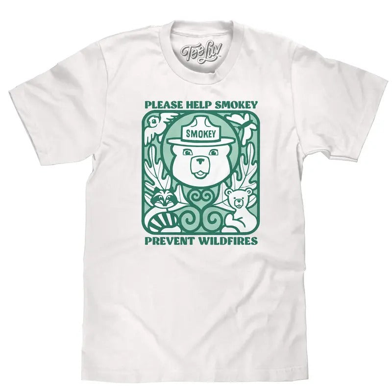 Smokey Bear Prevent Wildfires T-Shirt - White Hoodie, Sweatshirt | UrbanDripWear.com