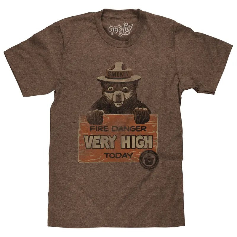 Smokey Fire Danger Very High T-Shirt - Brown Hoodie, Sweatshirt | UrbanDripWear.com