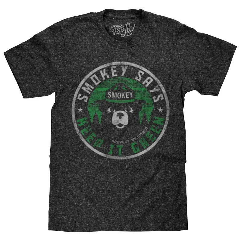 Smokey Says "Keep it Green, Prevent Wildfires" T-Shirt - Gray Hoodie, Sweatshirt | UrbanDripWear.com
