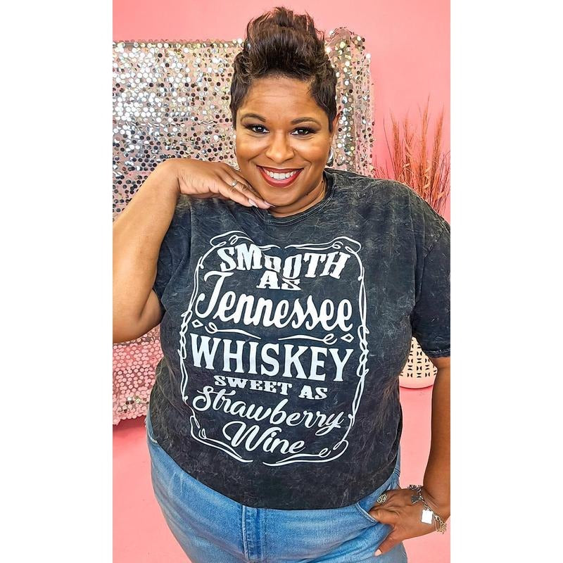 Smooth as Tennessee Whiskey Mineral Washed Black Graphic Shirt Hoodie, Sweatshirt | UrbanDripWear.com