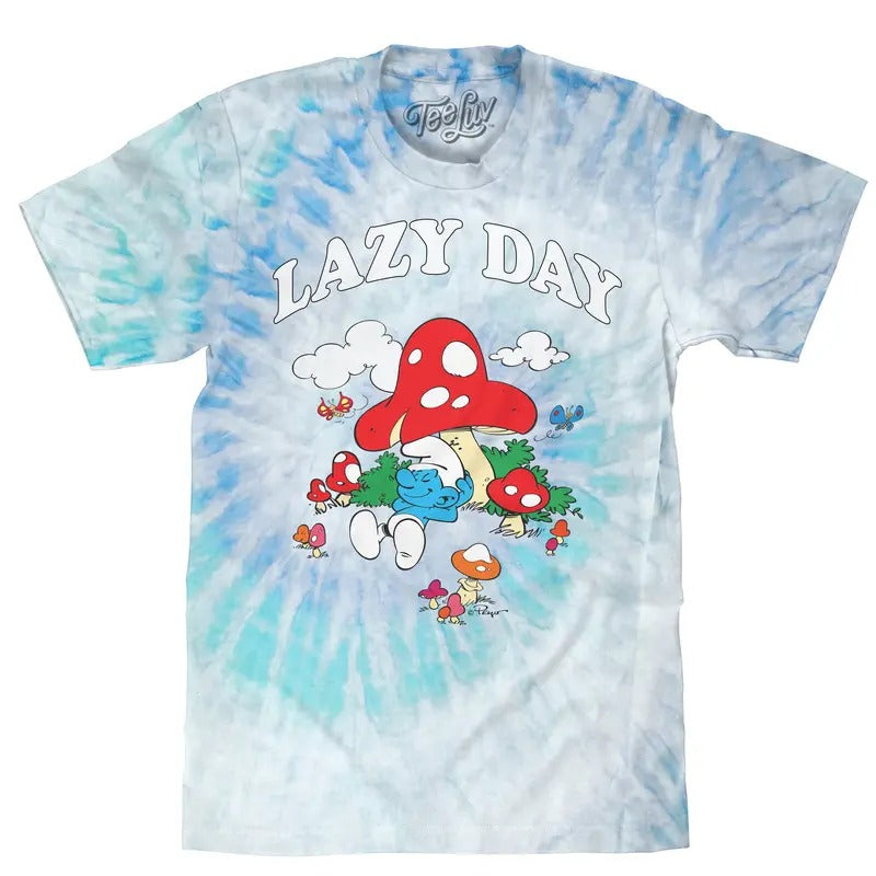 Smurfs Lazy Day Tie Dye T-Shirt - Lagoon Tie Dye Hoodie, Sweatshirt | UrbanDripWear.com