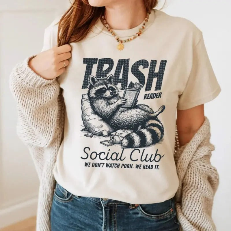 Smut Reader Shirt Bookish Raccoon Sweatshirt, Trash Reader Romance Goblincor Fan Hoodie, Book Lover, Unisex Sweater...