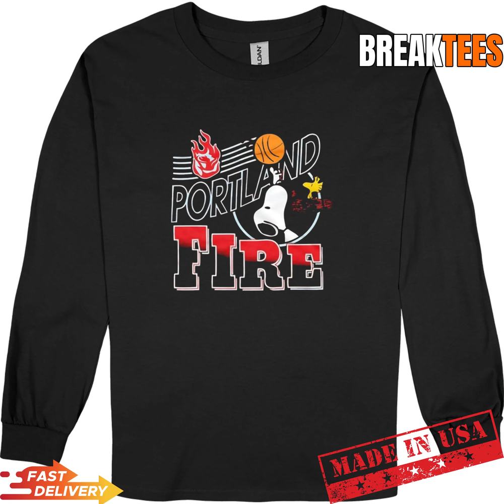 Snoopy Peanuts X Portland Fire WNBA logo t-shirt