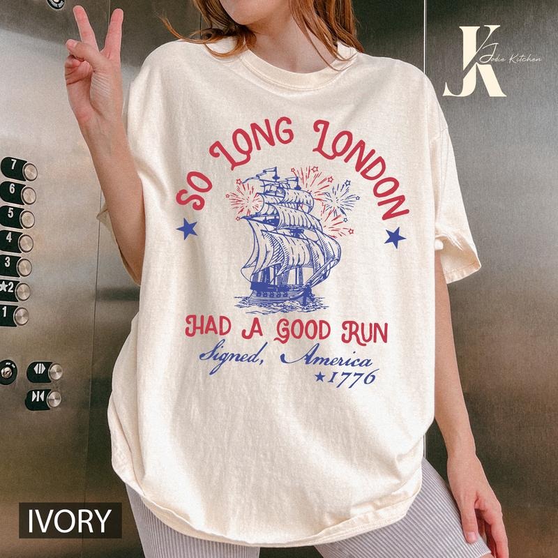 So Long London 4th of July Comfort Colors, Gift For Her, Fourth Of July Shirt, Oversized Trendy Tee, July 4th Shirt...