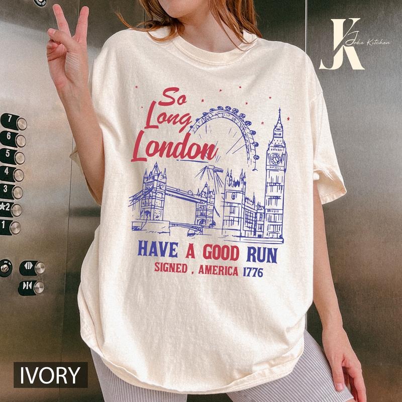 So Long London 4th of July Comfort Colors, Gift For Her, Fourth Of July Shirt, Oversized Trendy Tee, July 4th...