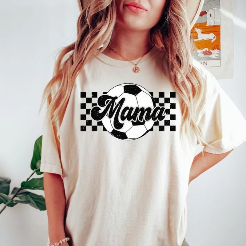 Soccer Mama Shirt, Checkered Mama Shirt, Soccer Game Shirt, Soccer Season Shirt, Soccer Mom Tshirt, Soccer Ball Shirt,...