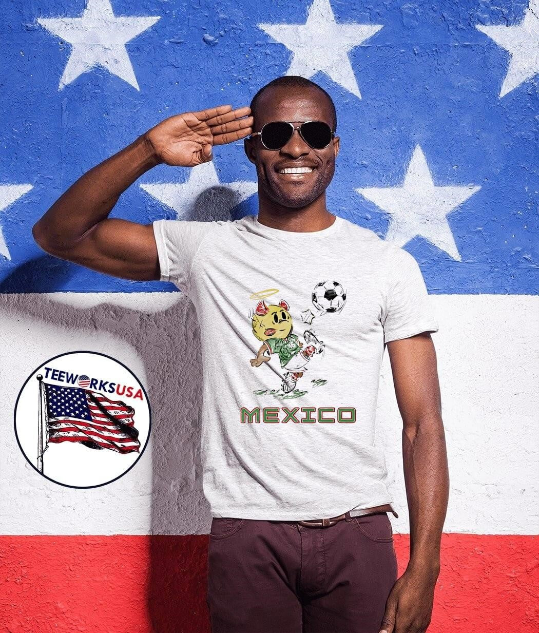 Soccer Player Mascot Kicking Ball Mexico T-Shirt