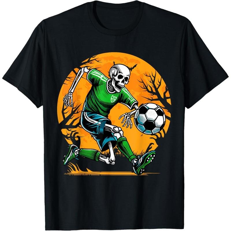 Soccer Skeleton Halloween Football Spooky Boys Soccer Player T-Shirt made in usa Hoodie, Sweatshirt | UrbanDripWear.com