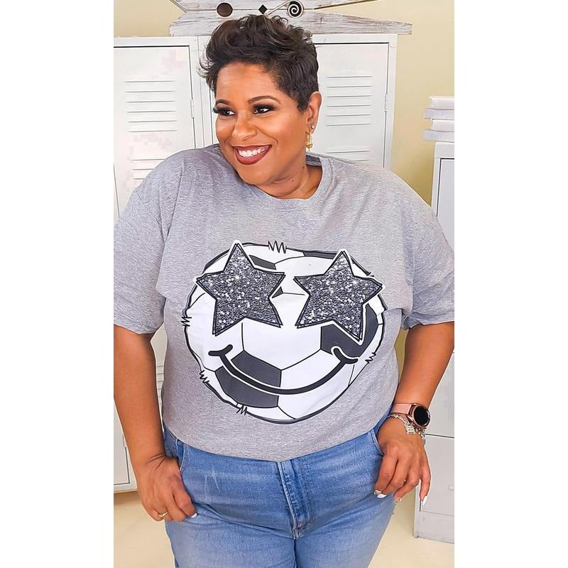 Soccer Star Smiley Graphic T-Shirt Hoodie, Sweatshirt | UrbanDripWear.com
