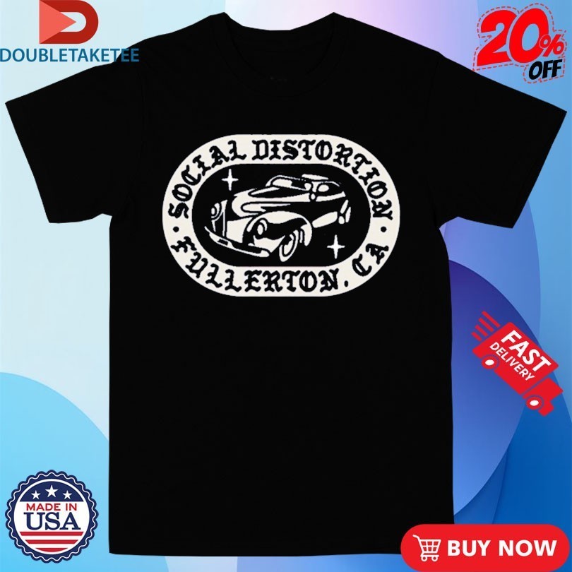 Social Distortion Fullerton CA Car Indigo Shirts