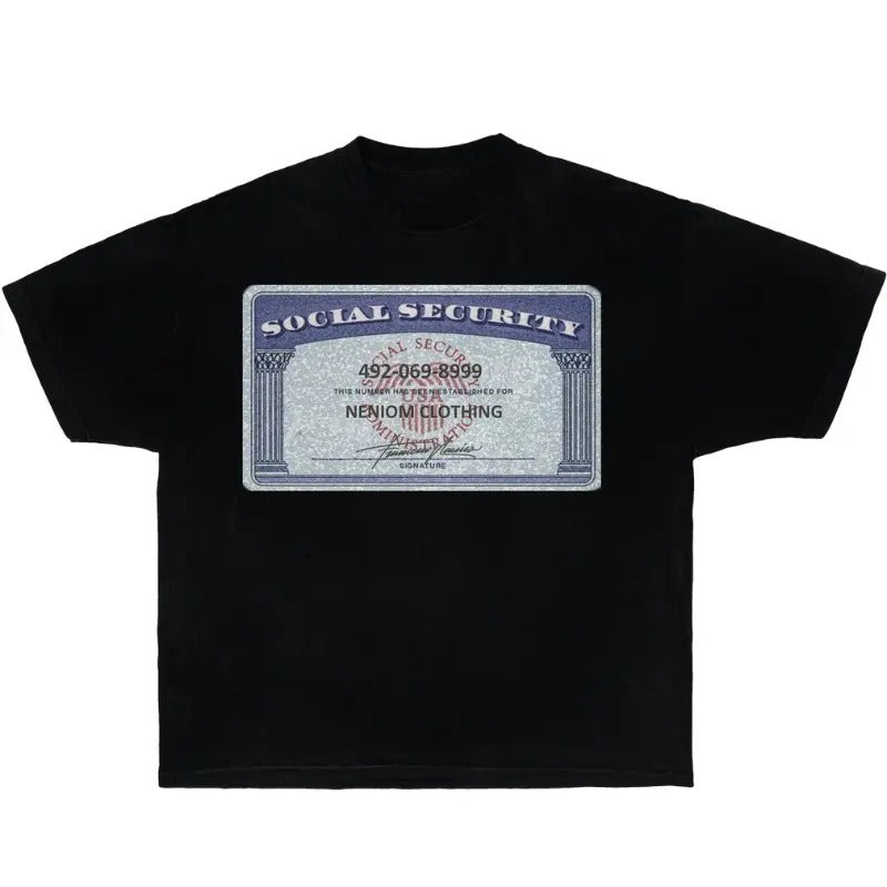 Social Security Card Shirt Streetwear Y2K Vintage Fashion Graphic Tee, Y2k Shirt, Y2k Fashion, Gift For Men & Women,...