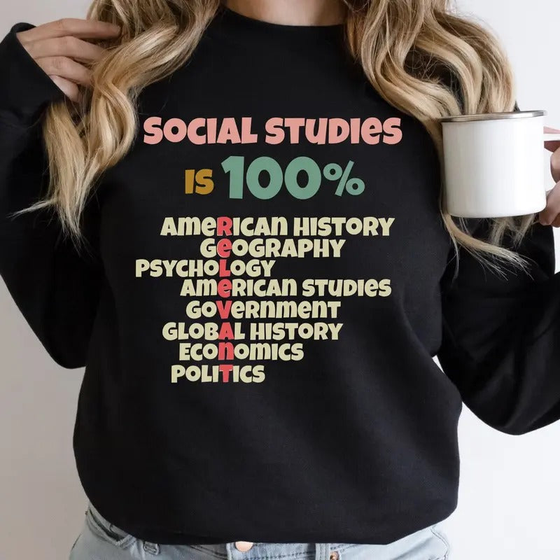 Social Studies is Relevant, History Teacher Shirt, Teacher Gift, Teacher Shirts, History Buff Sweater, Patriotic...