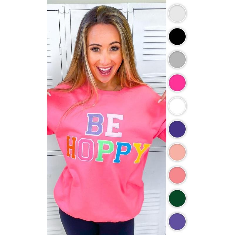 Soft Chenille Be Hoppy Easter Adult Sweatshirt T-Shirts, Hoodie | UrbanDripWear.com