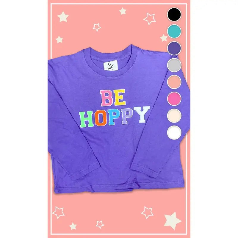 Soft Chenille Be Hoppy Easter Youth Long Sleeve Shirt Hoodie, Sweatshirt | UrbanDripWear.com