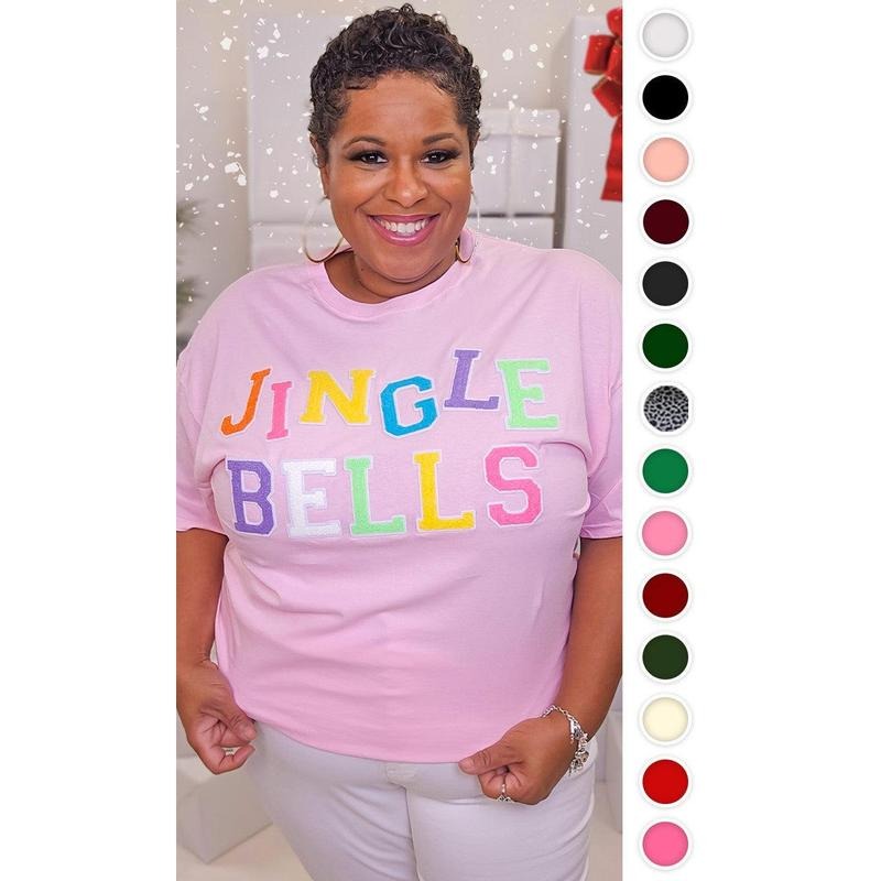 Soft Chenille Jingle Bells Graphic T-Shirt Hoodie, Sweatshirt | UrbanDripWear.com
