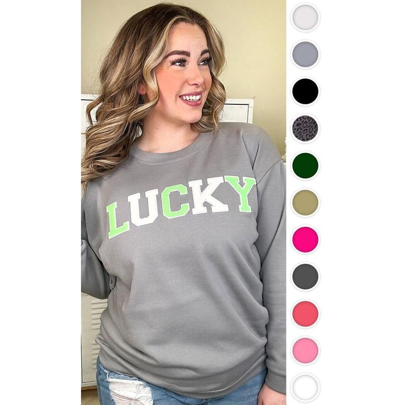 Soft Chenille Lucky Adult Sweatshirt T-Shirts, Hoodie | UrbanDripWear.com