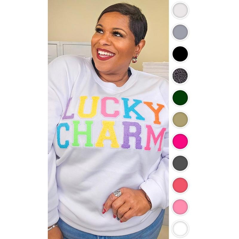 Soft Chenille Lucky Charm Adult Sweatshirt T-Shirts, Hoodie | UrbanDripWear.com