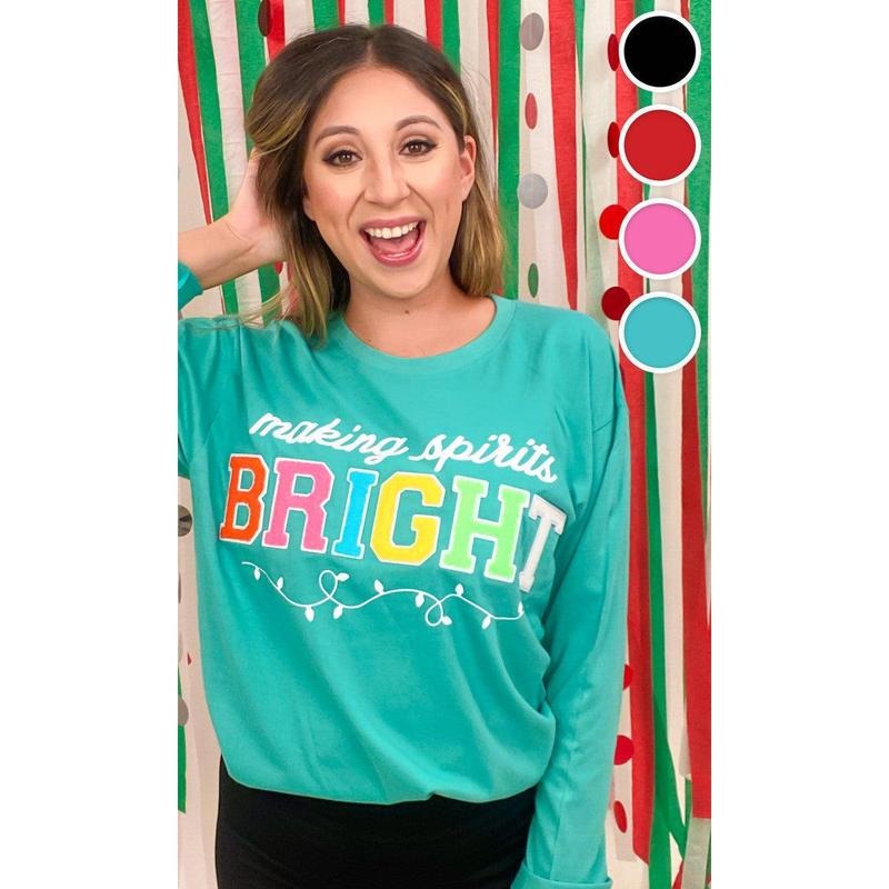 Soft Chenille Making Spirits Bright Boyfriend Long Sleeve T-Shirt Hoodie, Sweatshirt | UrbanDripWear.com