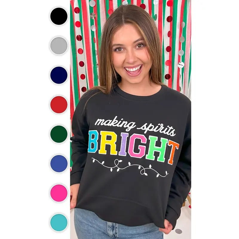 Soft Chenille Making Spirits Bright Sweatshirt T-Shirts, Hoodie | UrbanDripWear.com