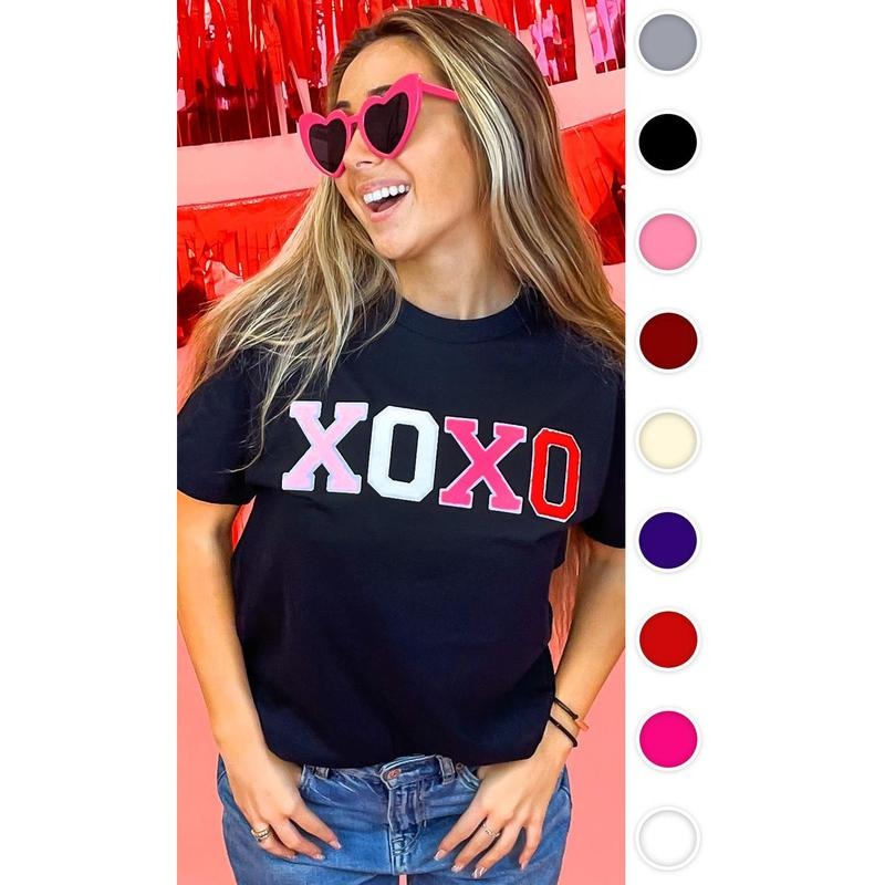 Soft Chenille XOXO T-Shirt Hoodie, Sweatshirt | UrbanDripWear.com