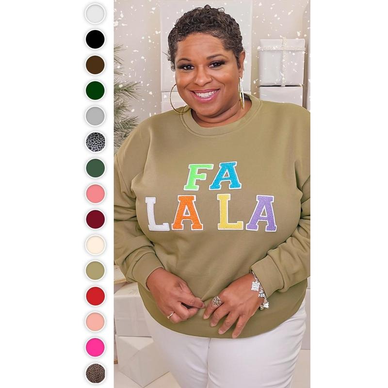 Soft Ideal Chenille Fa La La Graphic Sweatshirt T-Shirts, Hoodie | UrbanDripWear.com