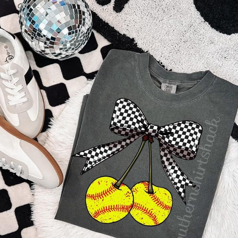Softball Cherries T shirt  | Softball Mama Shirt | Pepper comfort colors t shirt Hoodie, Sweatshirt | UrbanDripWear.com
