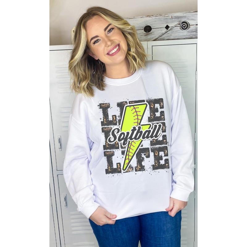 Softball Life Lightning Bolt Sweatshirt T-Shirts, Hoodie | UrbanDripWear.com