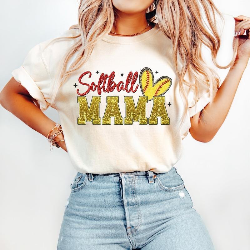 Softball Mama T-Shirt, Softball T-Shirt, Sports T-Shirt, Trendy Retro Mom T-Shirt, tshirt hot trend 2025 Hoodie, Sweatshirt