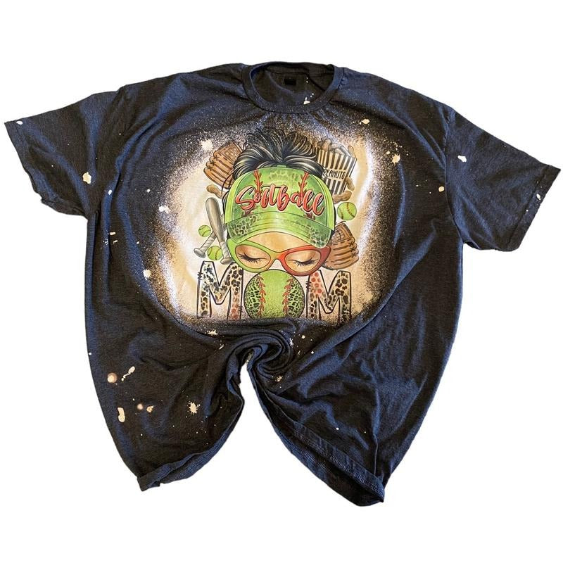 Softball Mom Messy Bun Shirt - softball Mom Life - softball Shirt - softball Season