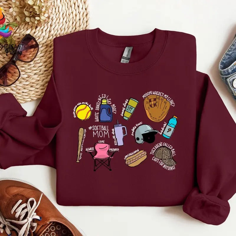 Softball Mom Shirt, Softball Mom Shirt Gift, Softball Mom Sweatshirt, Softball Hoodie, Mother's Day Shirt | UrbanDripWear.com