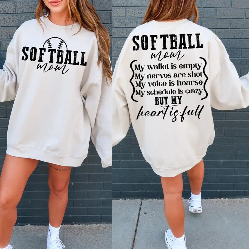 Softball Mom Wallet Is Empty Heart Is Full Shirt Softball Mom Svg Softball Mother Svg Png Digital Download TK43GN Hoodie,...