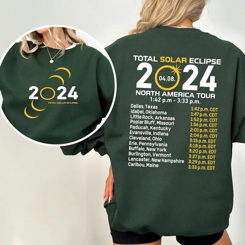 Solar Eclipse 2024 Shirt, Double-Sided Shirt, April 8th 2024 Shirt, Celestial Shirt, Gift for Eclipse Lover, Eclipse...