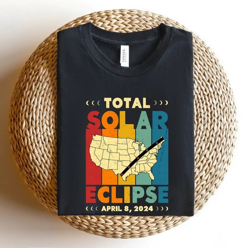 Solar Eclipse Shirt, Lunar Eclipse Tshirt, 2024 America Path of Totality, April 8th 2024 Total Solar Eclipse shirt...