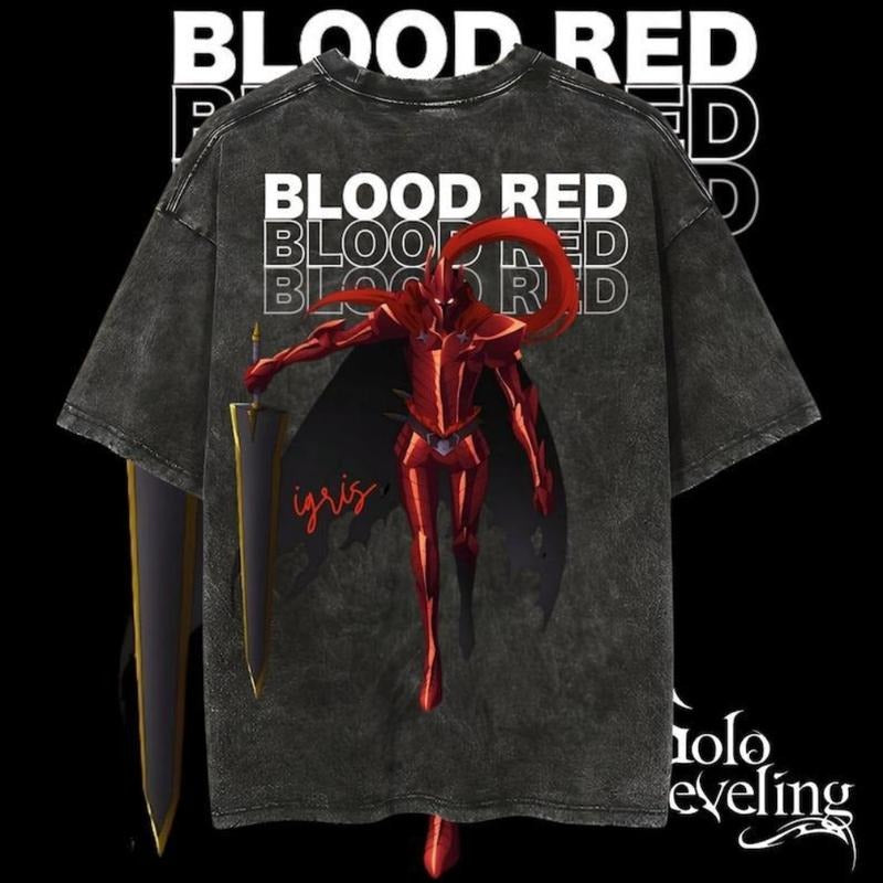 Solo Leveling Anime Tee, Heavy Washed Shirt, Anime T-Shirt Cotton Menswear Hoodie, Sweatshirt | UrbanDripWear.com
