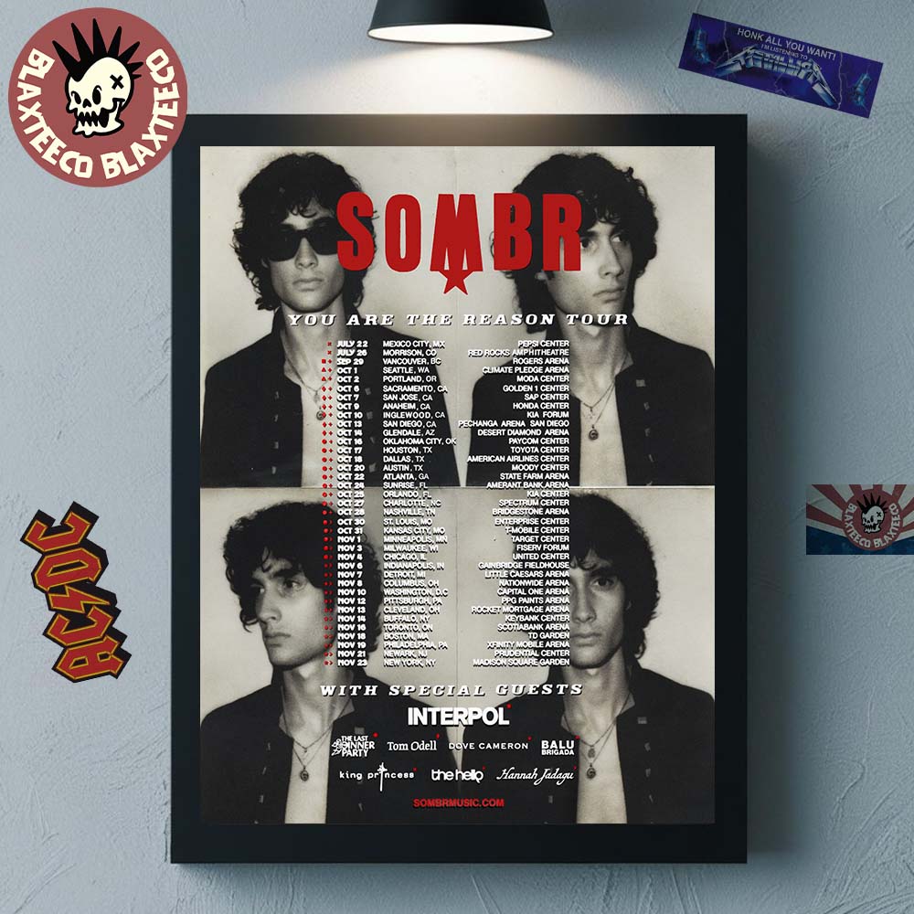 Sombr You Are The Reason Tour 2026 North America Schedule Dates Home Decor Poster Canvas