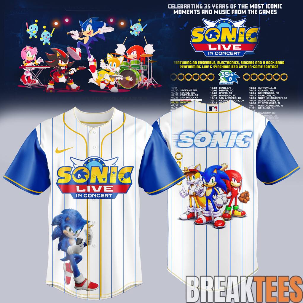 Sonic Live in Concert 2026 Celebrate 35 Years Special Baseball Jersey