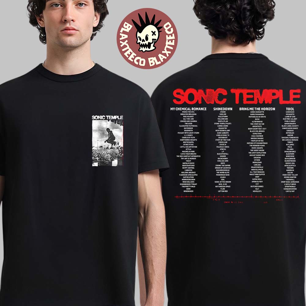 Sonic Temple 2026 Festival Merch In Columbus Ohio At Art And Music Festival On May 14 -17 2026 Stage Jump T-Shirt