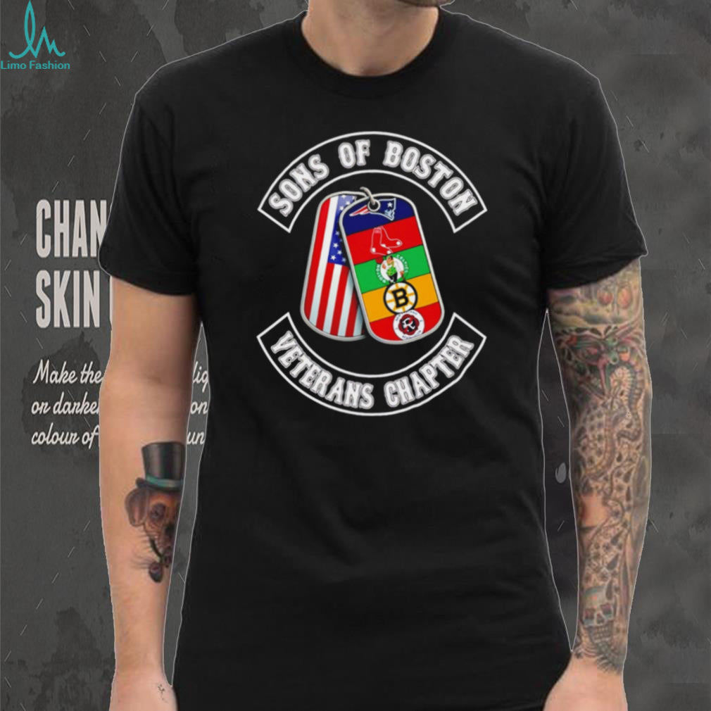 Sons of Boston Veterans Chapter Massachusetts Sports Teams Dog Tags T Shirt