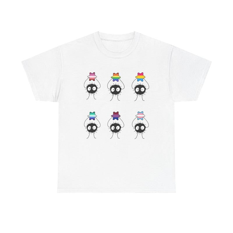 Soot Sprite Pride Star Tee, Cute LGBT Anime Shirt, Anime Pride Tee, Kawaii Ghibli-Inspired Pride Shirt Hoodie, Sweatshirt