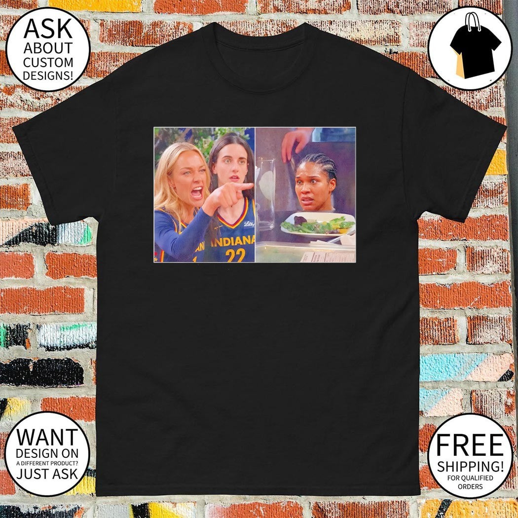 Sophie Cunningham Caitlin Clark poiting Woman yelling at a cat shirt