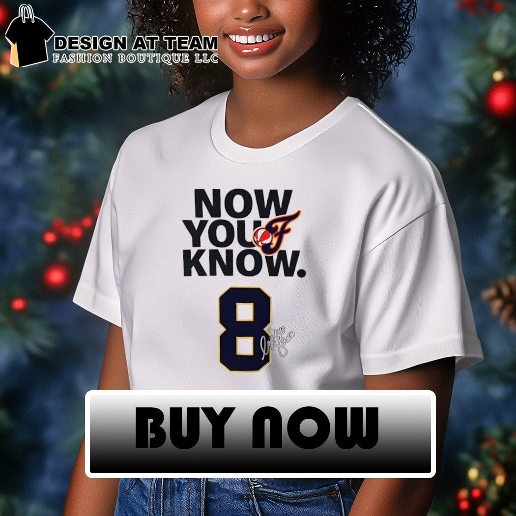 Sophie Cunningham Indiana Fever 8 signature Now You Know with logo shirt